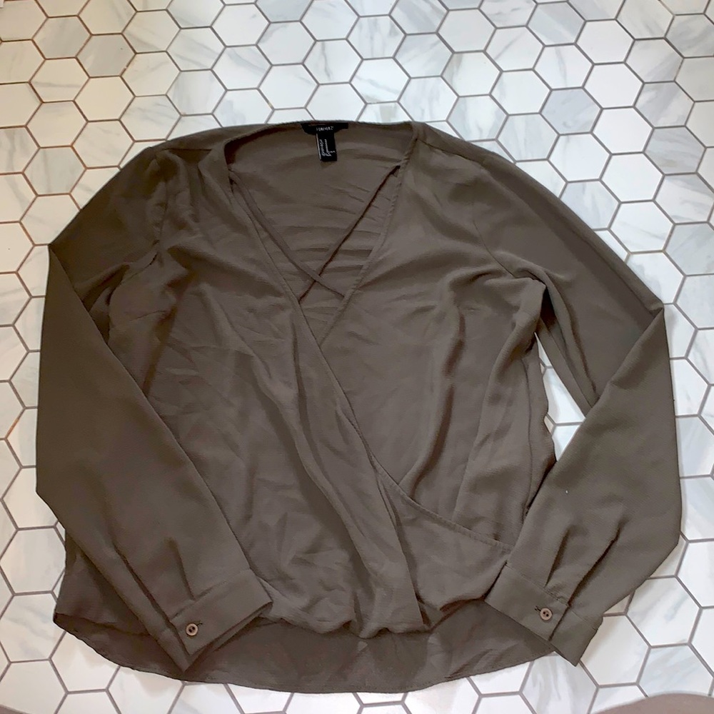 Brown/Army green blouse